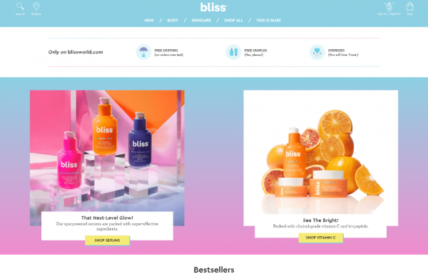 Desain modern dengan kombinasi warna cerah dan kontras yang tajam